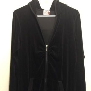 Black velour Juicy couture hooded jacket
